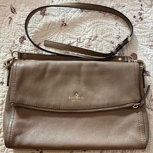 EUC Kate Spade medium size taupe bag with adjustable strap
